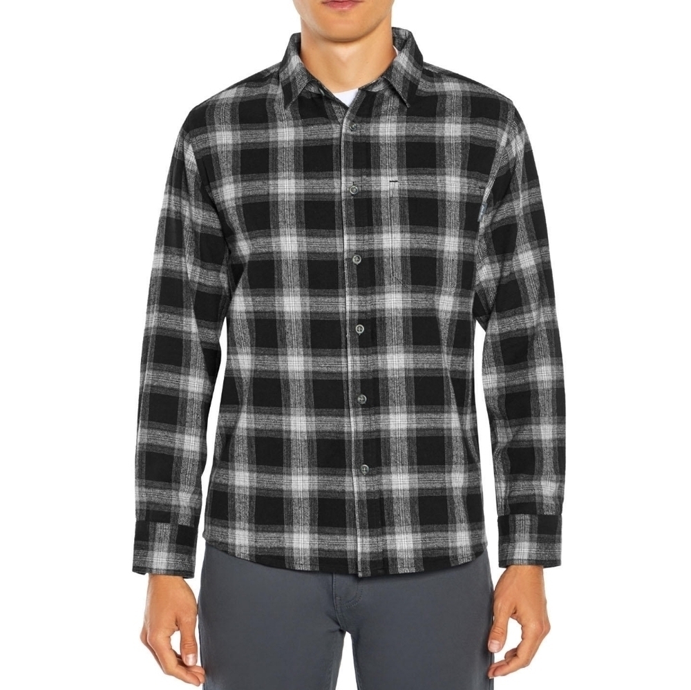 Eddie Bauer Men's Bristol Flannel Plaid Long Sleeve Shirt, Soft 100% Cotton Butt